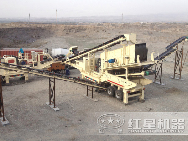 時產150噸青石輪胎移動破碎站