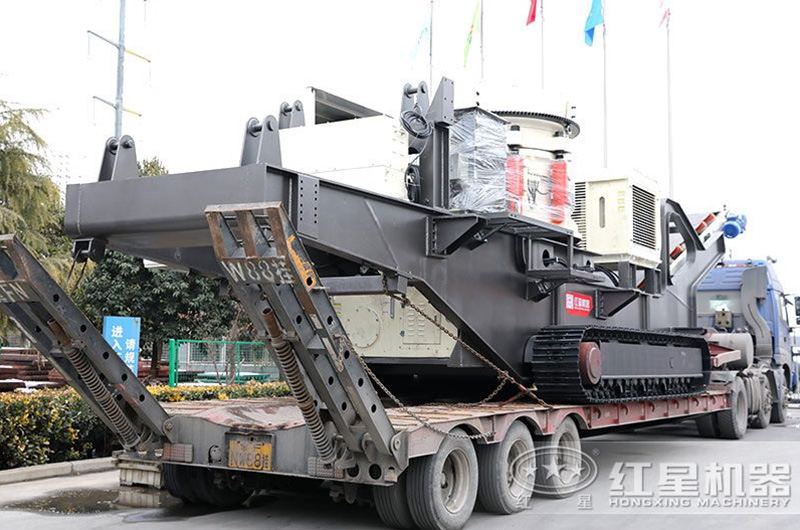 紅星履帶式鵝卵石移動破碎機質(zhì)量可靠、價格實惠