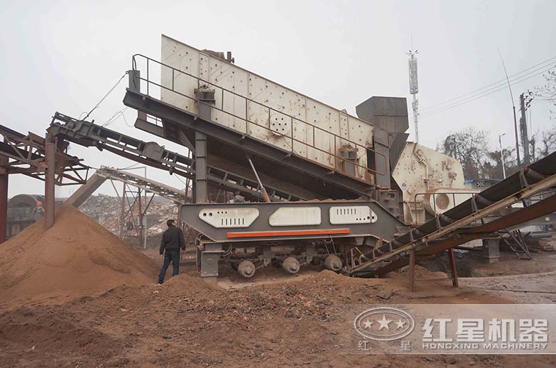湖南株洲建筑垃圾破碎生產(chǎn)現(xiàn)場