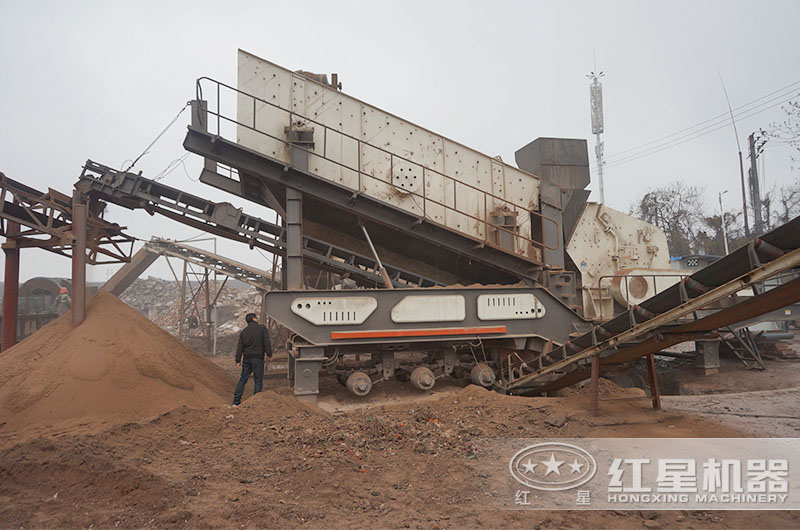 湖南株洲移動式建筑垃圾破碎生產(chǎn)線