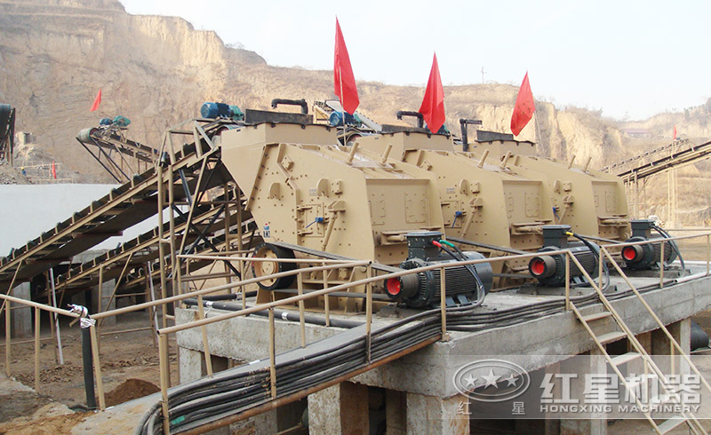 石灰石反擊式破碎機(jī)生產(chǎn)線現(xiàn)場