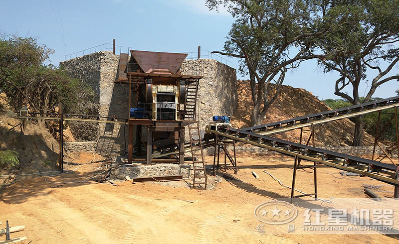 紅星顎式破碎機碎石生產(chǎn)線現(xiàn)場