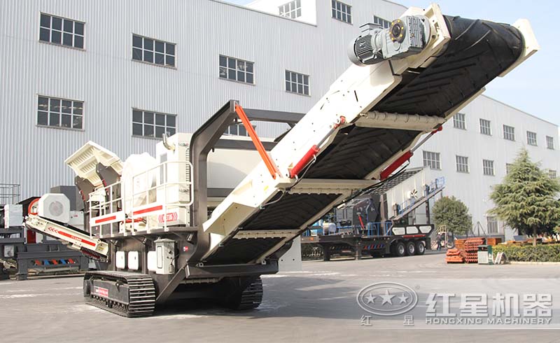 紅星履帶式Wotetrack雙動力建筑垃圾破碎機(jī)高配置、優(yōu)性能，破碎建筑垃圾更高產(chǎn)