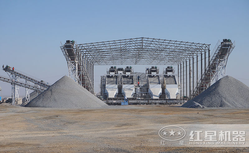 紅星用戶混凝土碎石生產(chǎn)線現(xiàn)場