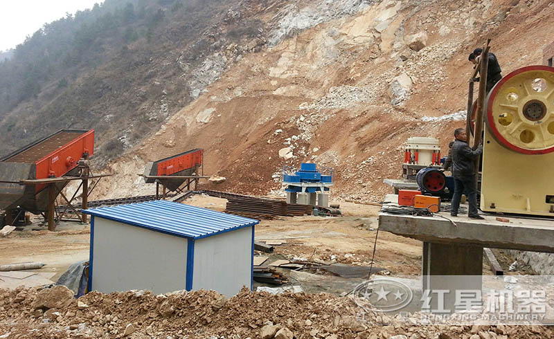 紅星用戶大理石廢料制砂安裝現(xiàn)場